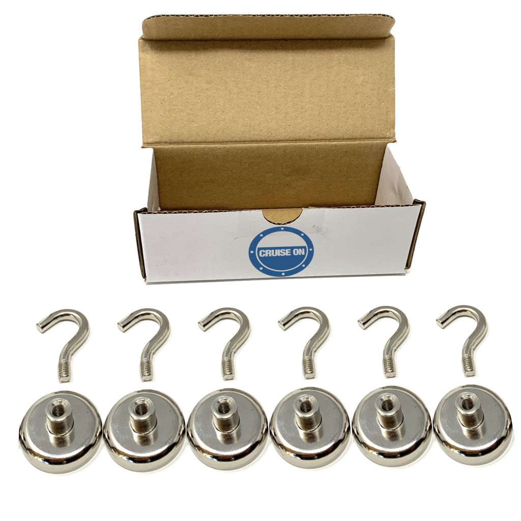 Magnetic Hooks for Cruise Cabins [6 Pack] Heavy Duty [75 lbs