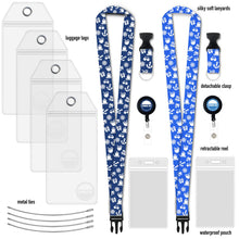 Load image into Gallery viewer, lanyard cruise included pieces luggage tags carnival blue royal icons blue and royal icons