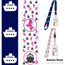 Load image into Gallery viewer, lanyards for cruise ship cards nrwb mermaid pink