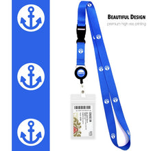 Load image into Gallery viewer, lanyards for cruise ship cards wrwb blue anchor