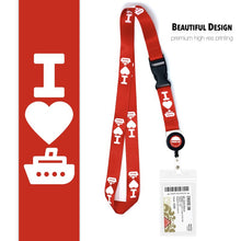 Load image into Gallery viewer, lanyards for cruise ship cards wrwb red heart