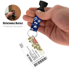 Load image into Gallery viewer, retractable cruise lanyard blue and pink icons