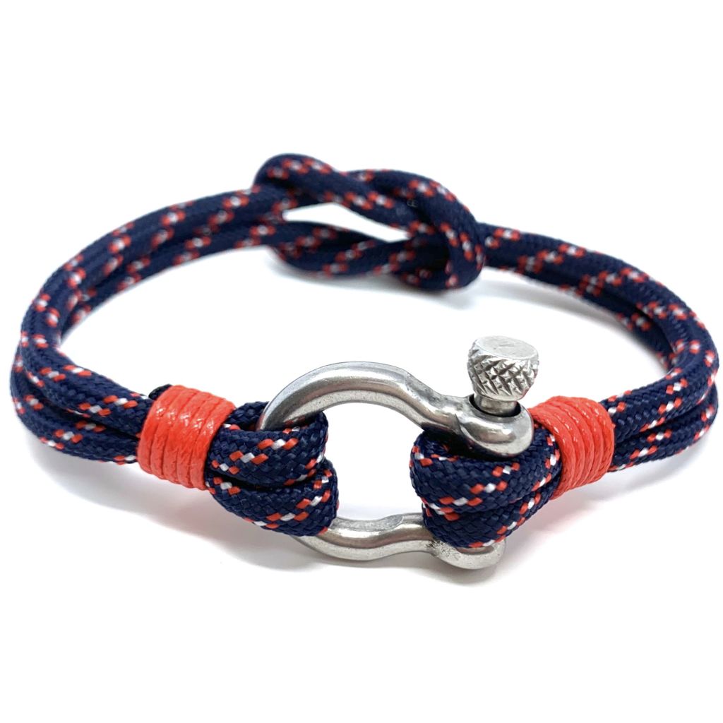sterling silver anchor bracelet shackle blue