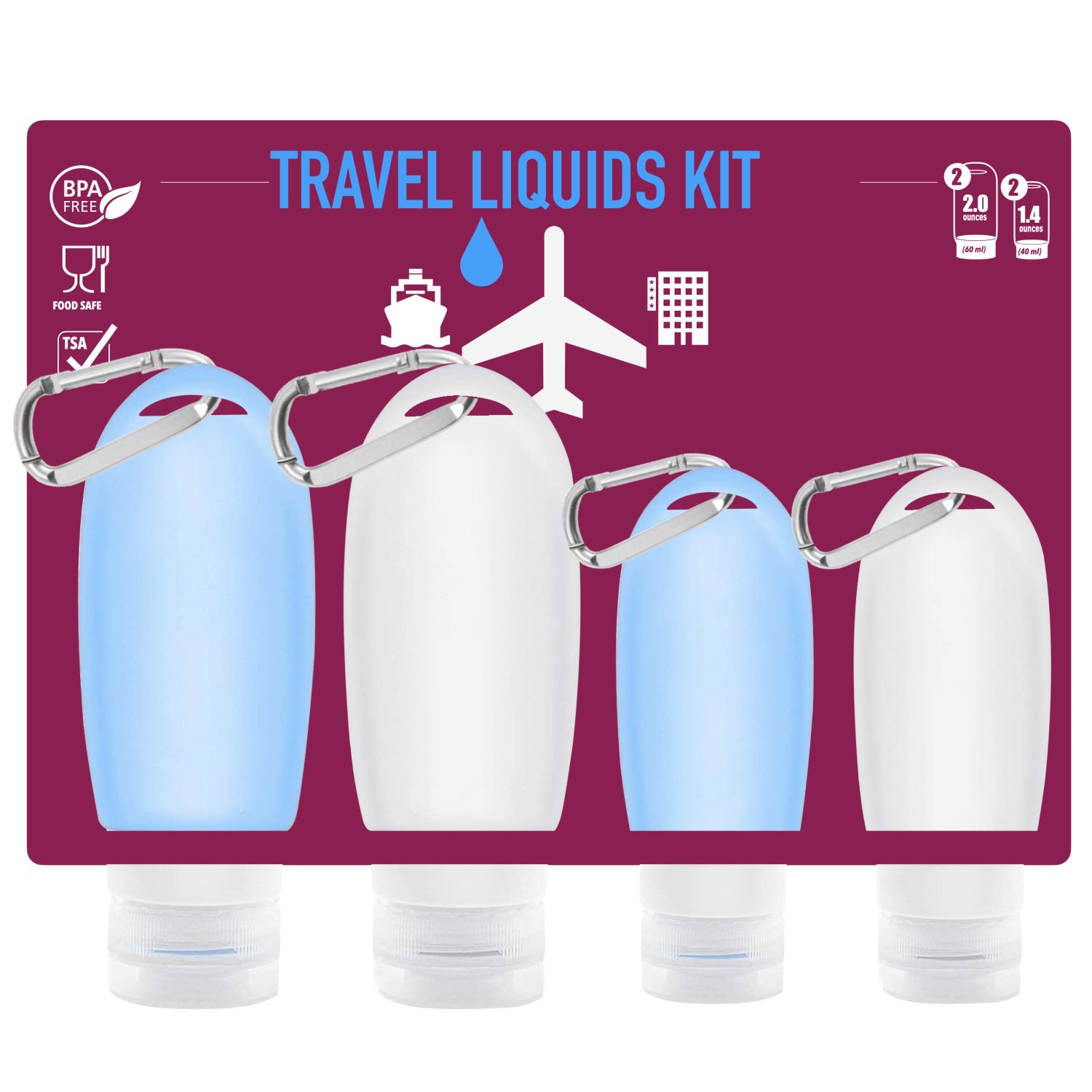 selizo 10 Leakproof Silicone Travel Bottles Squeeze Bottle