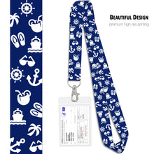 Load image into Gallery viewer, vaccination card holders lanyards blue and white