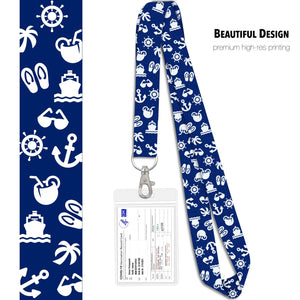 vaccination card holders lanyards blue with white