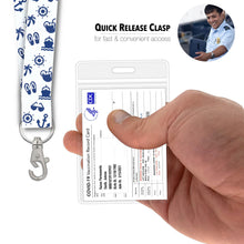 Load image into Gallery viewer, vaccine card holder blue and white