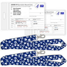Load image into Gallery viewer, vaccine id holder blue with white